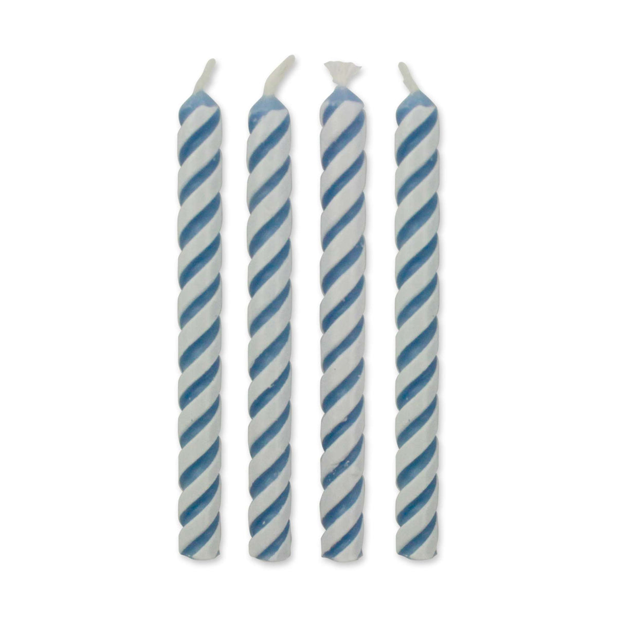 Velas de Rayas Azules, Tamaño Pequeño, Paquete de 24