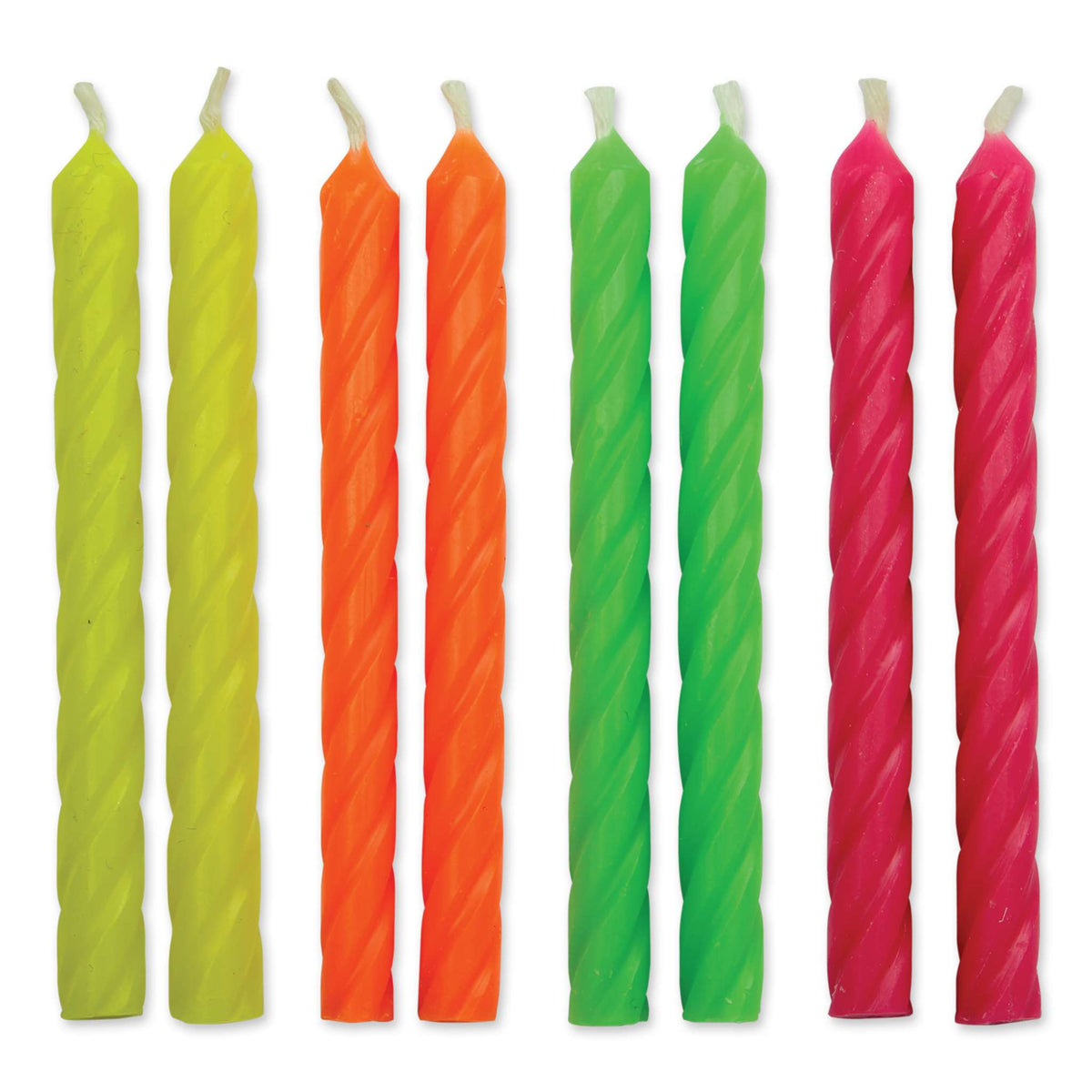 Neon Spiral Candles Set Of 24