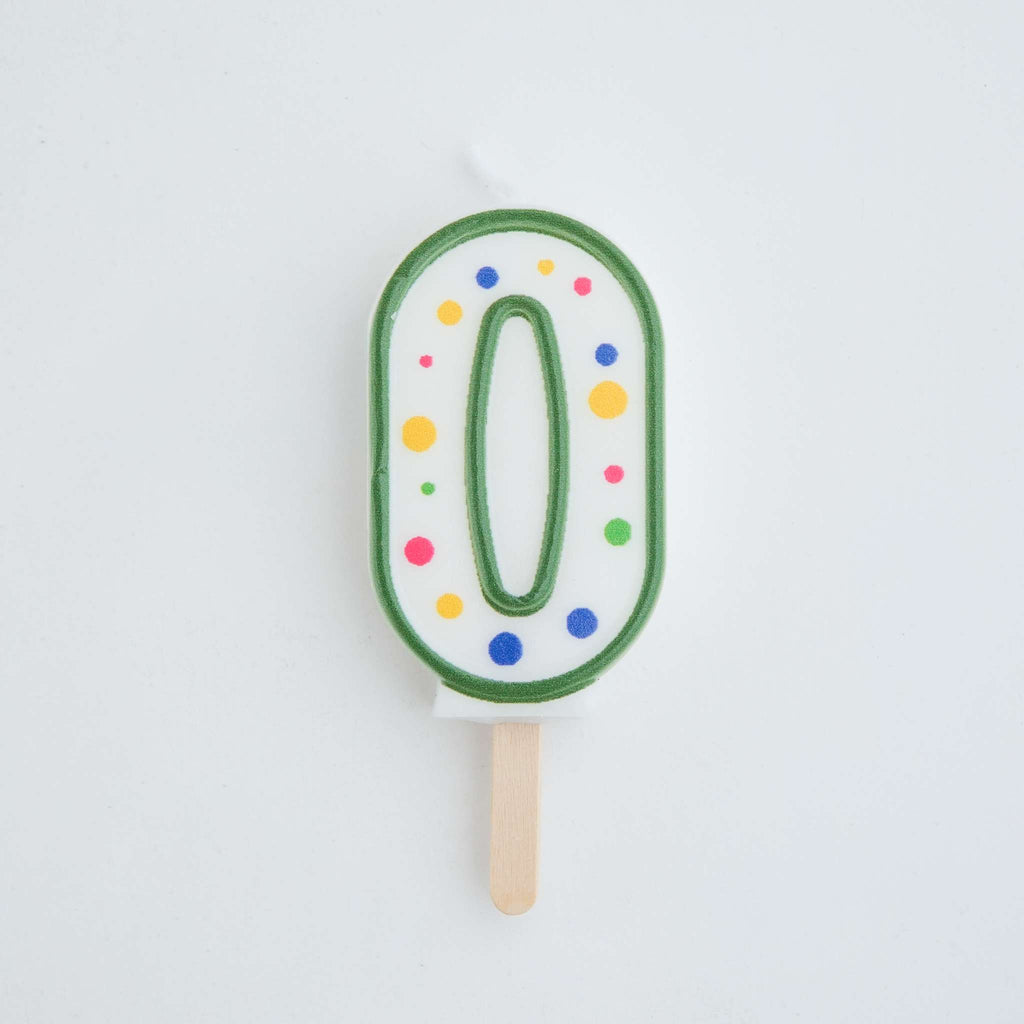 Kerzen - Grüne Zahl 0 (64mm / 2.5")