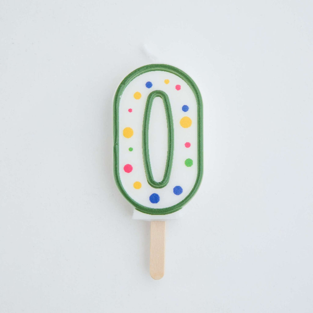 Large Green Number Zero Candle