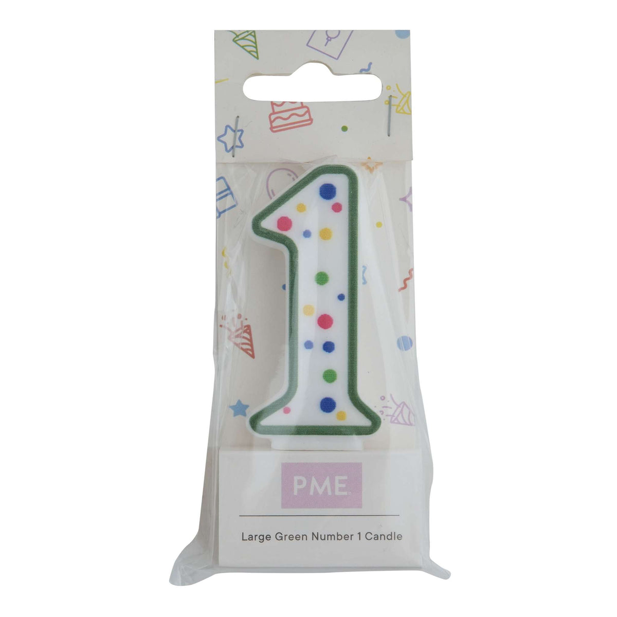Large Green Number One Candle