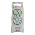 Bougies - Chiffre 3 vert (64mm / 2.5")