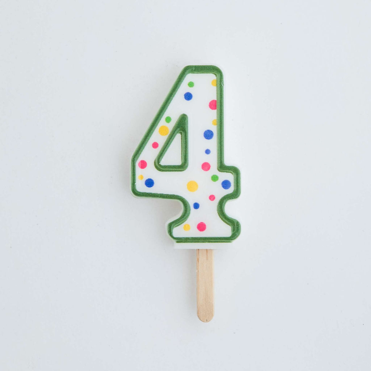Large Green Number Four Candle