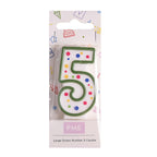 Bougies - Chiffre 5 vert (64mm / 2.5")