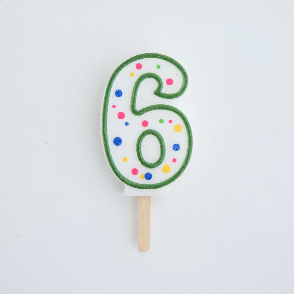 Kaarsen - Groene Nummer 6 (64mm / 2.5")
