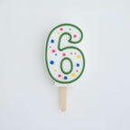 Kaarsen - Groene Nummer 6 (64mm / 2.5")