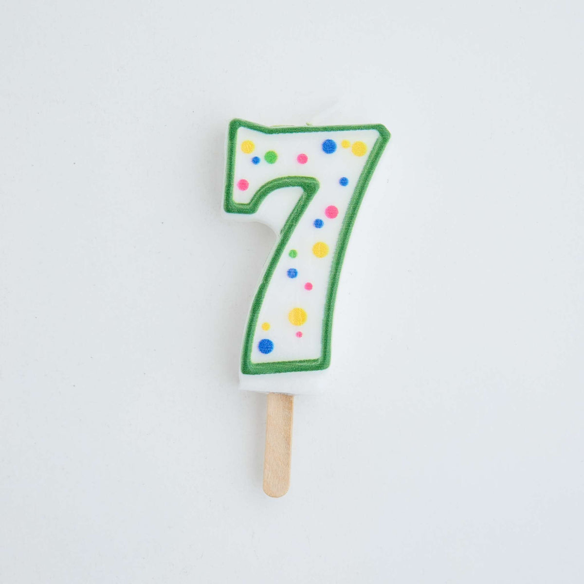 Large Green Number Seven Candle