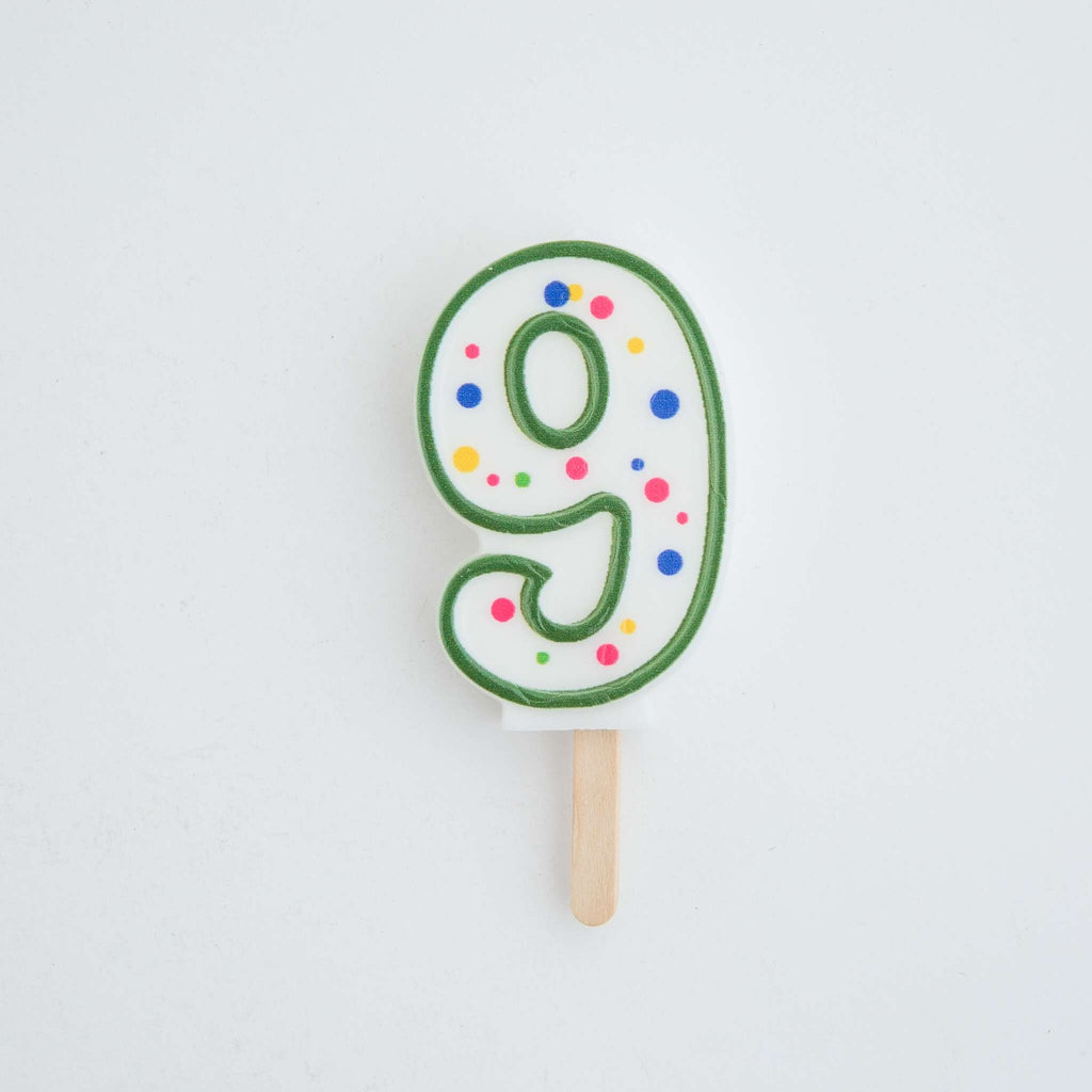 Kerzen - Grüne Zahl 9 (64mm / 2.5")