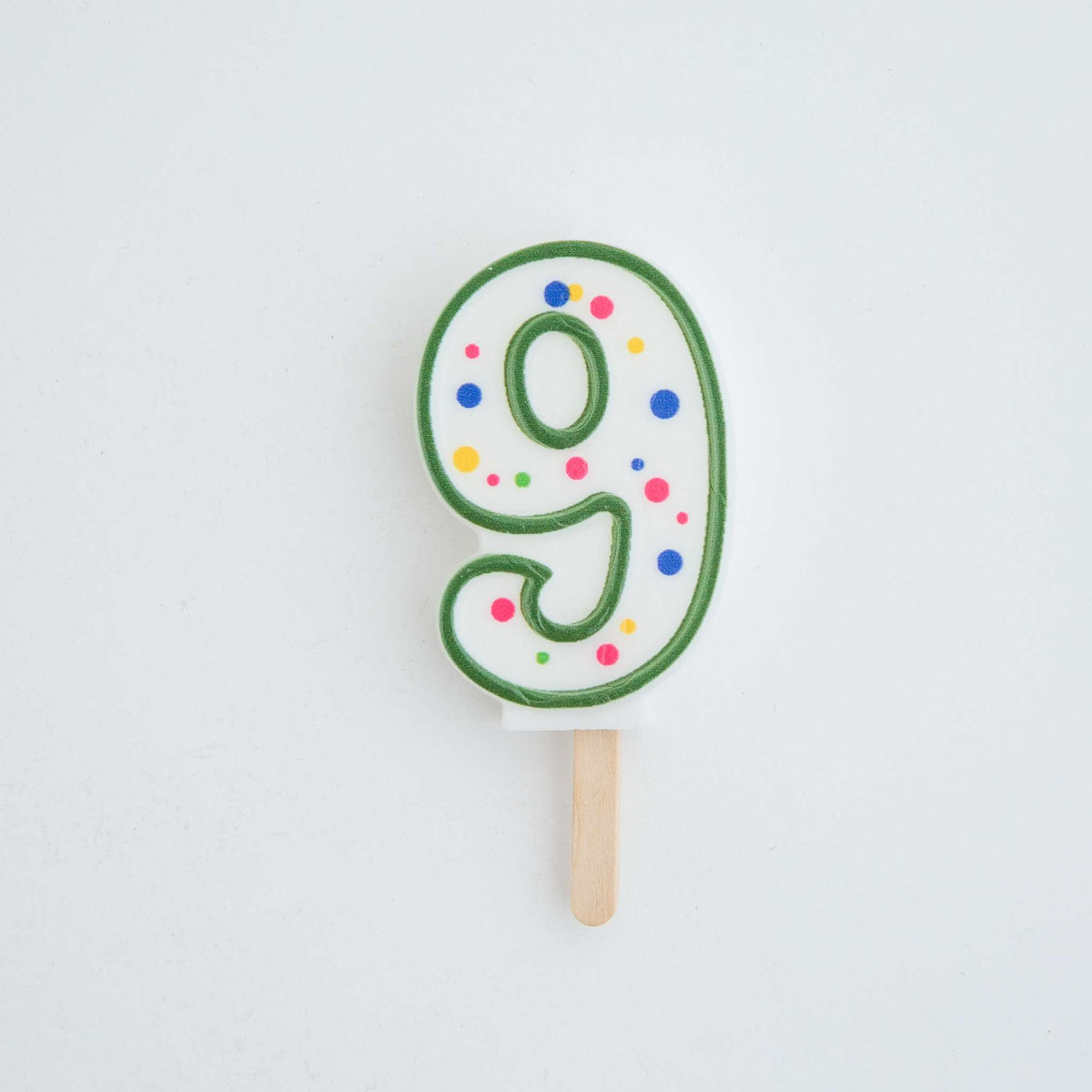 Large Green Number Nine Candle