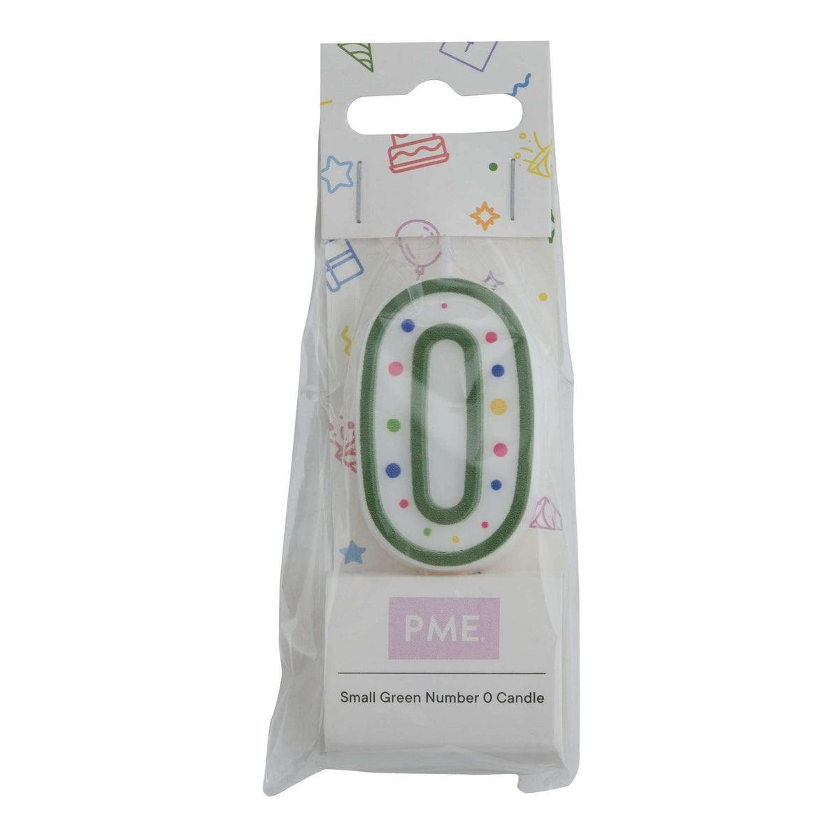 Small Green Number Zero Candle