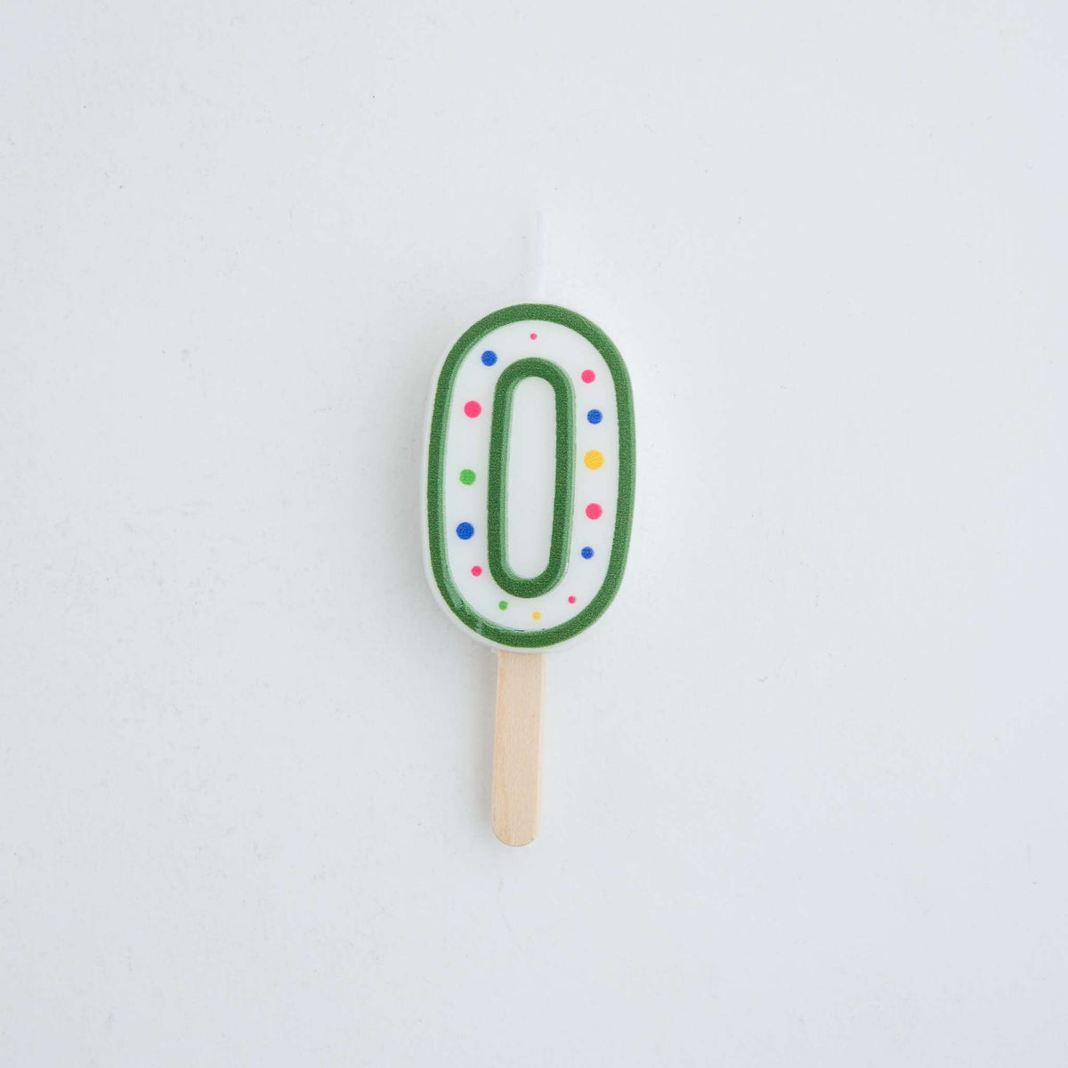 Small Green Number Zero Candle
