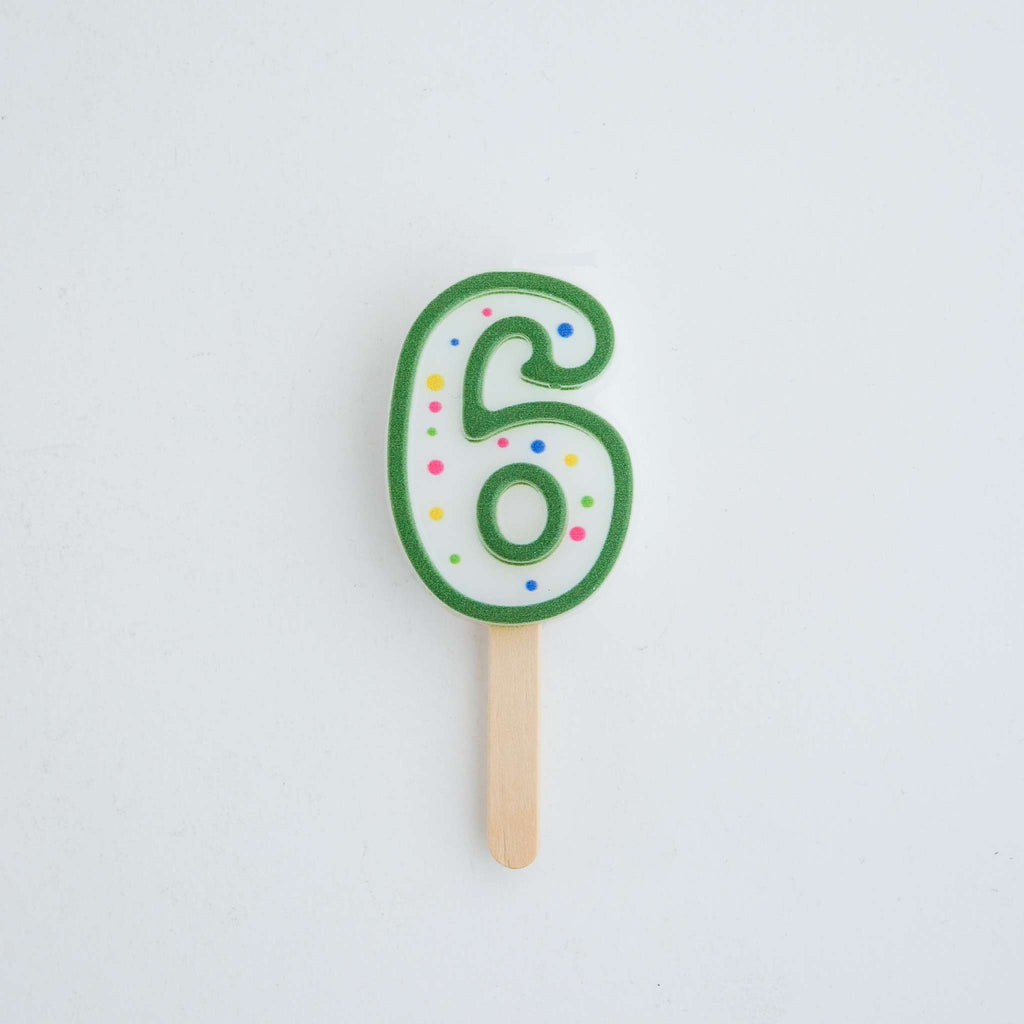 Kaarsen - Groene Nummer 6 (38mm / 1.5")