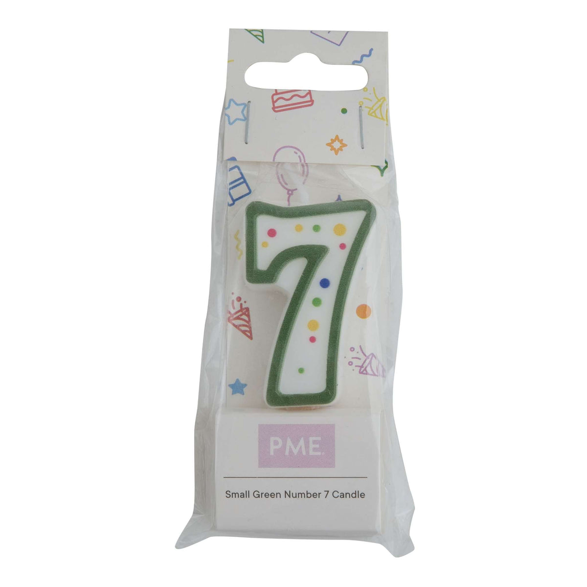 Small Green Number Seven Candle
