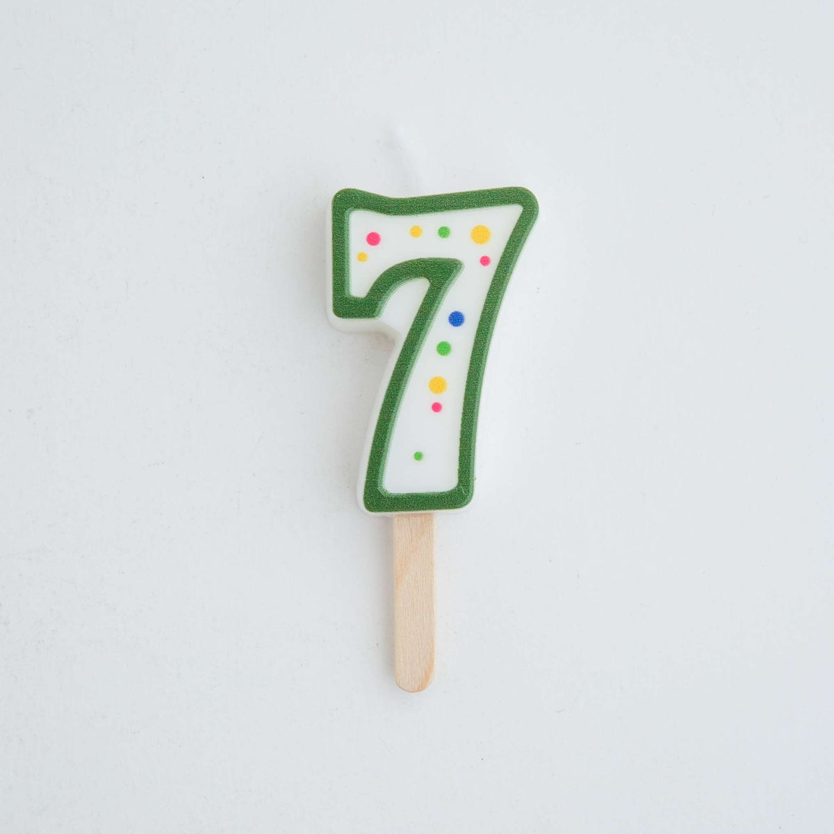 Small Green Number Seven Candle