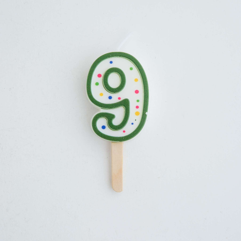 Kaarsen - Groene Nummer 9 (38mm / 1.5")