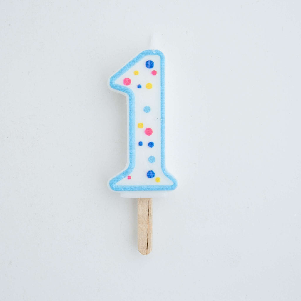 Bougies - Chiffre 1 bleu (64mm / 2.5")