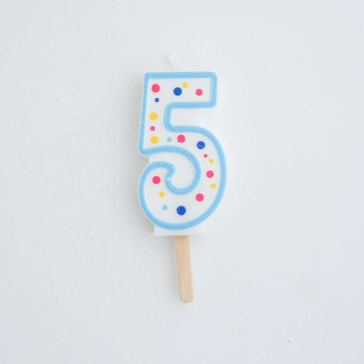 Large Blue Number Five Candle