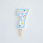 Large Blue Number Seven Candle