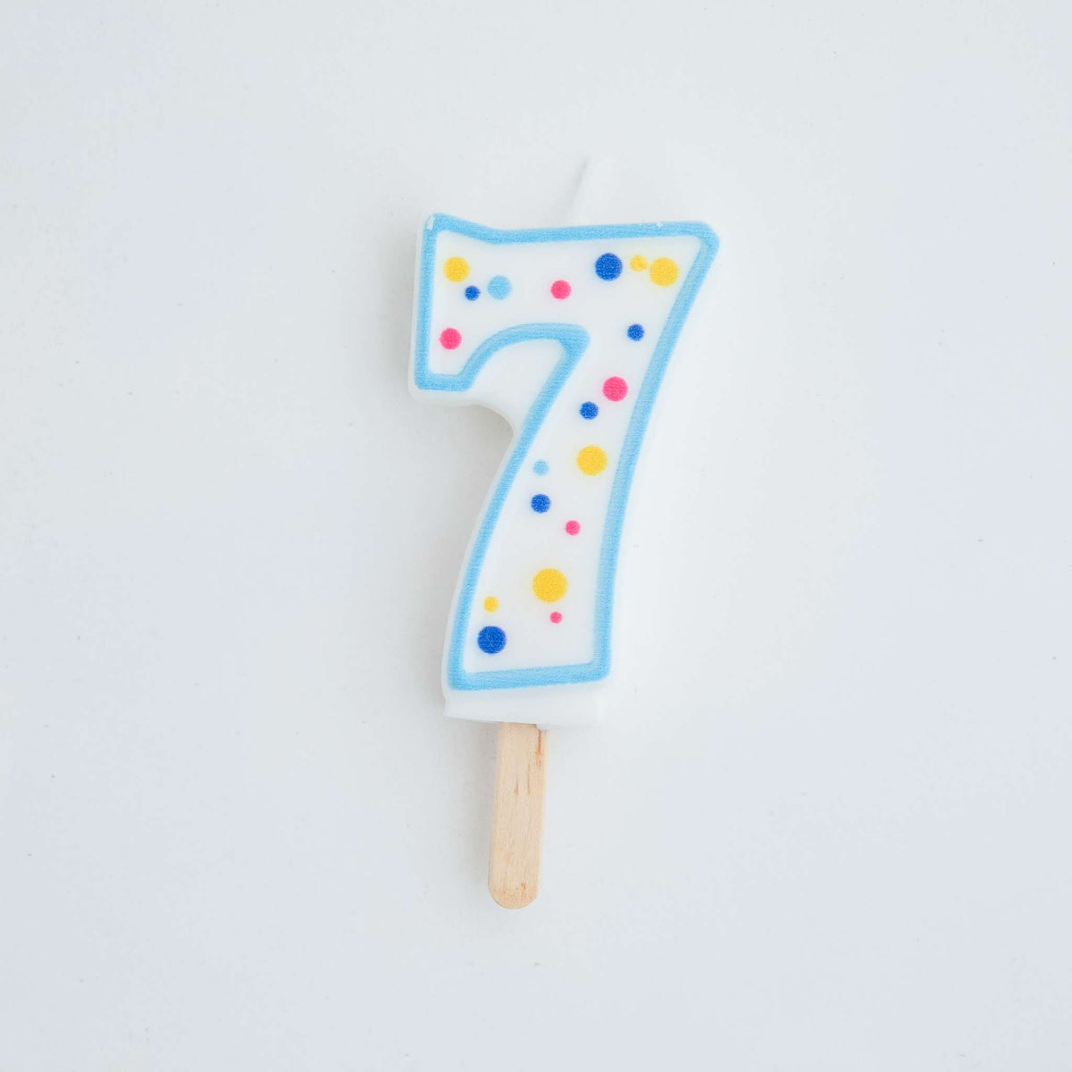 Large Blue Number Seven Candle