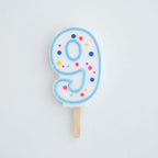 Kaarsen - Blauwe Nummer 9 (64mm / 2.5")