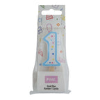 Small Blue Number One Candle
