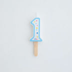 Small Blue Number One Candle