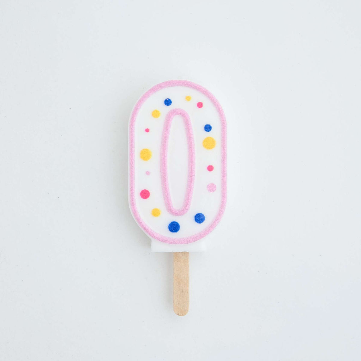 Large Pink Number Zero Candle