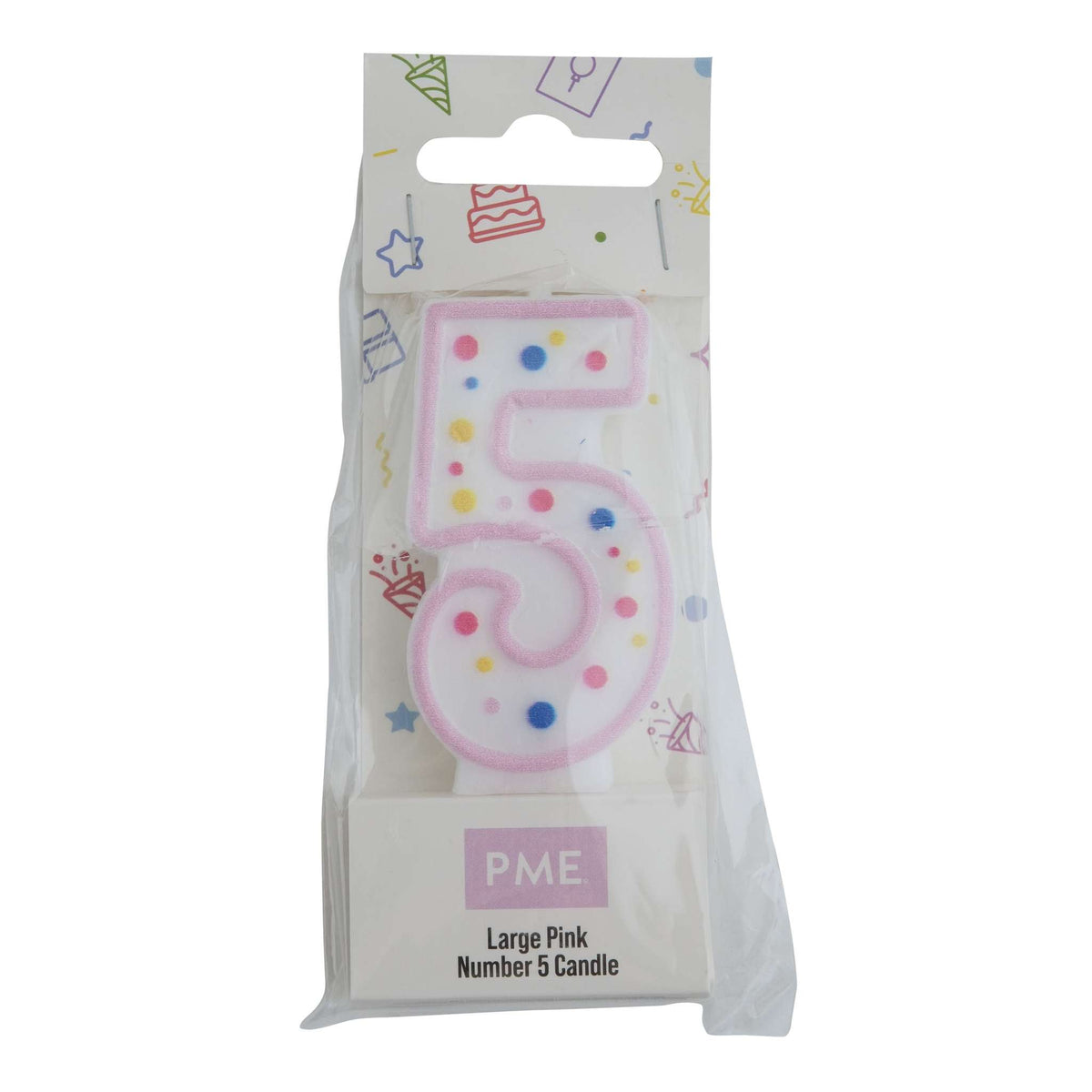 Kaarsen - Roze Nummer 5 (64mm / 2.5")