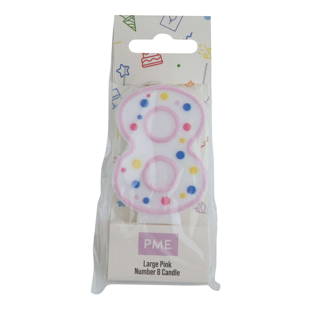Kaarsen - Roze Nummer 8 (64mm / 2.5")