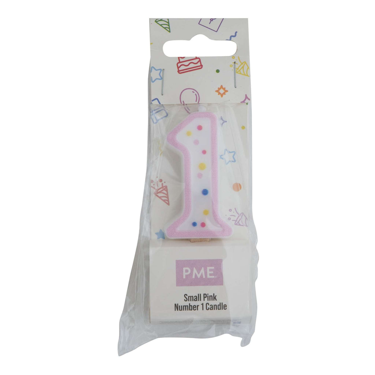 Small Pink Number One Candle