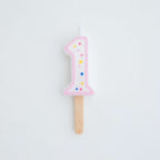 Small Pink Number One Candle