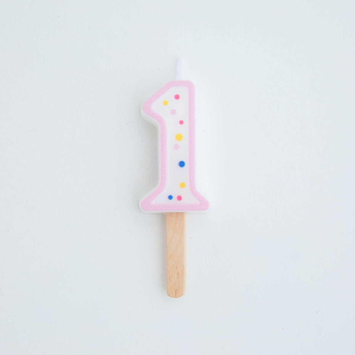 Small Pink Number One Candle