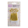 Set de Velas Placa Happy Birthday y Velas Doradas