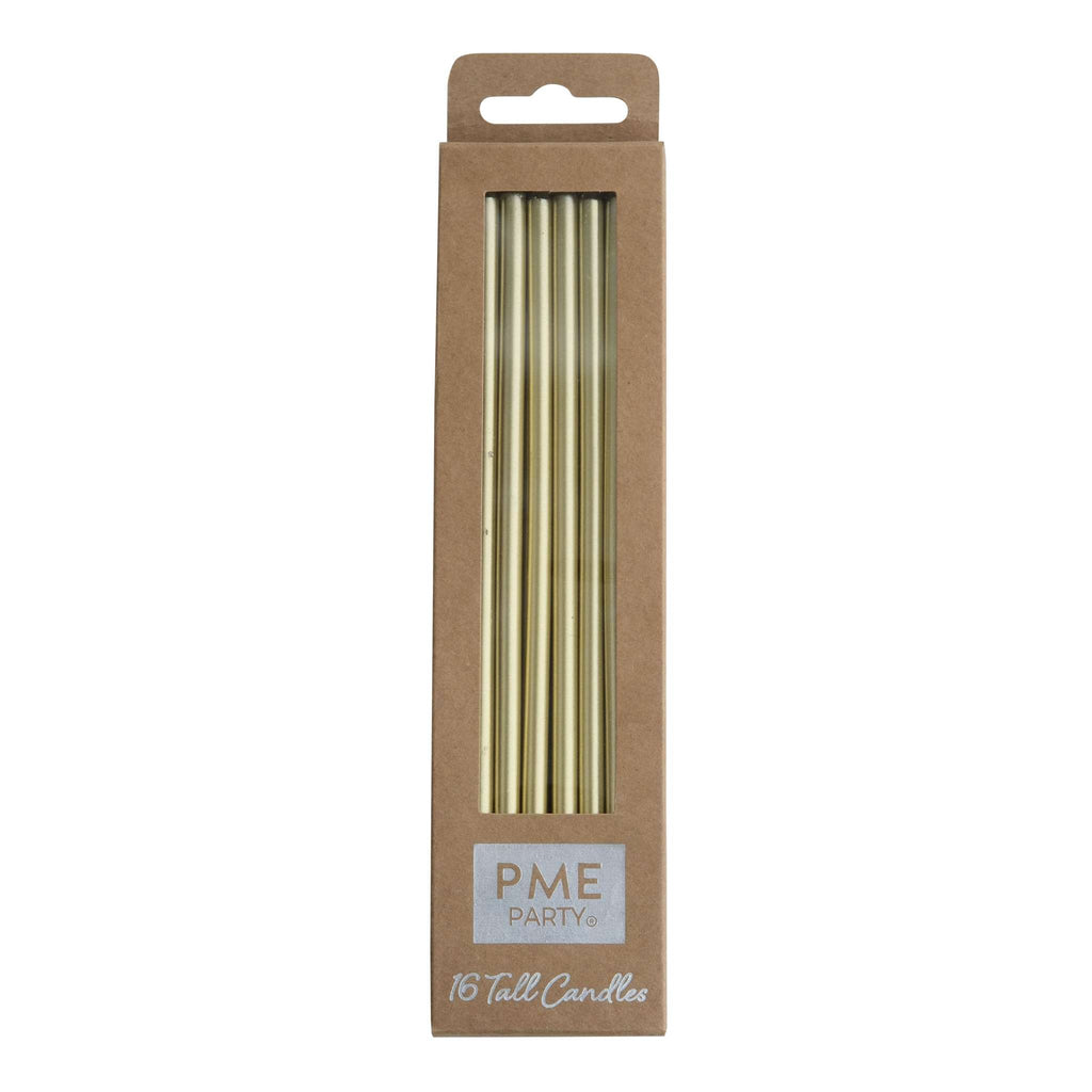 Kerzen - Gold Extra Hoch mit Haltern Pk/16 (18cm / 7")