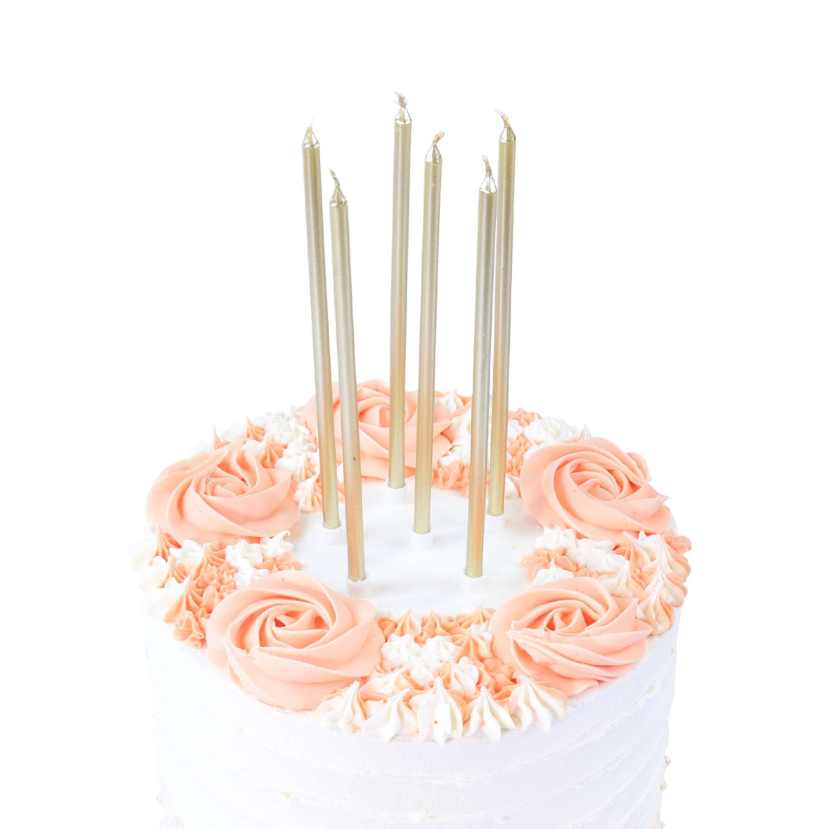 Velas - Extra Largas Doradas con Soporte, Pack de 16 (18cm / 7")
