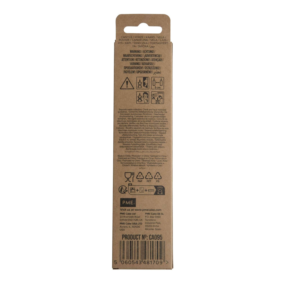 Velas - Extra Largas Doradas con Soporte, Pack de 16 (18cm / 7")