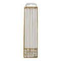 Velas - Extra Largas Blancas con Purpurina, Pack de 16 (18cm / 7")