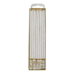 Velas - Extra Largas Blancas con Purpurina, Pack de 16 (18cm / 7")