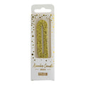 Goldene Glitter-Zahl-Kerze 0