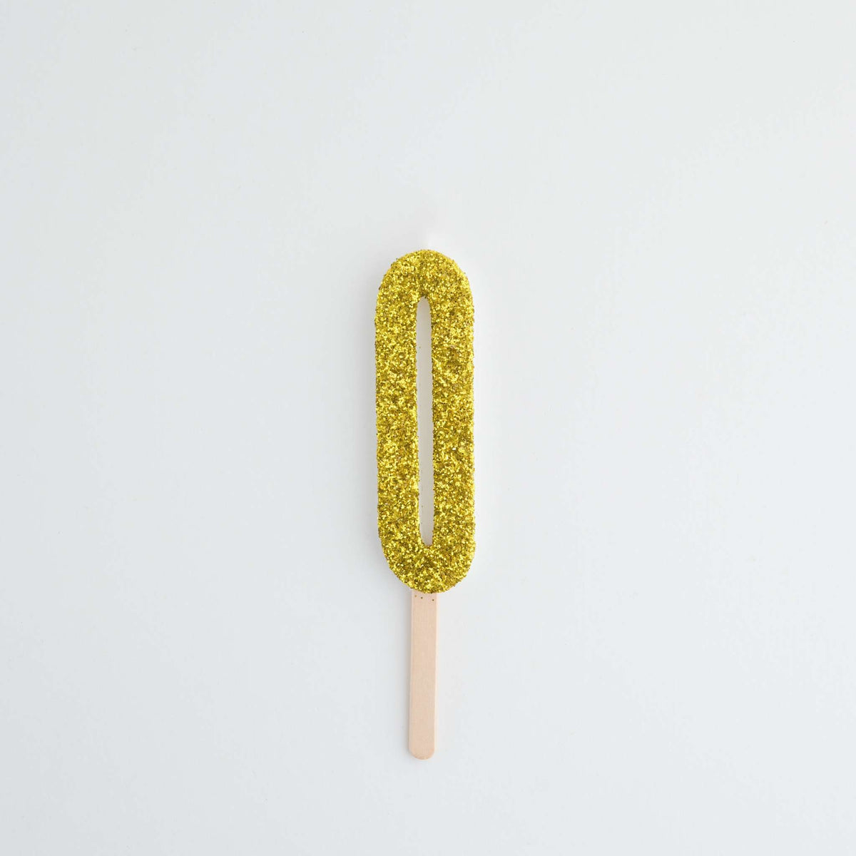 Gold Glitter Number Zero Candle