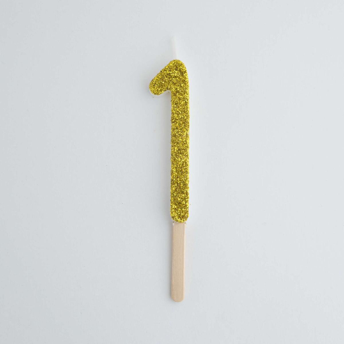 Gold Glitter Number One Candle