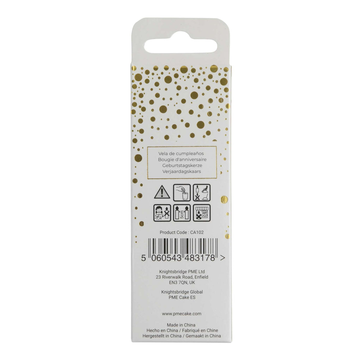 Gold Glitter Number Two Candle