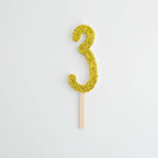 Goldene Glitter-Zahl-Kerze 3