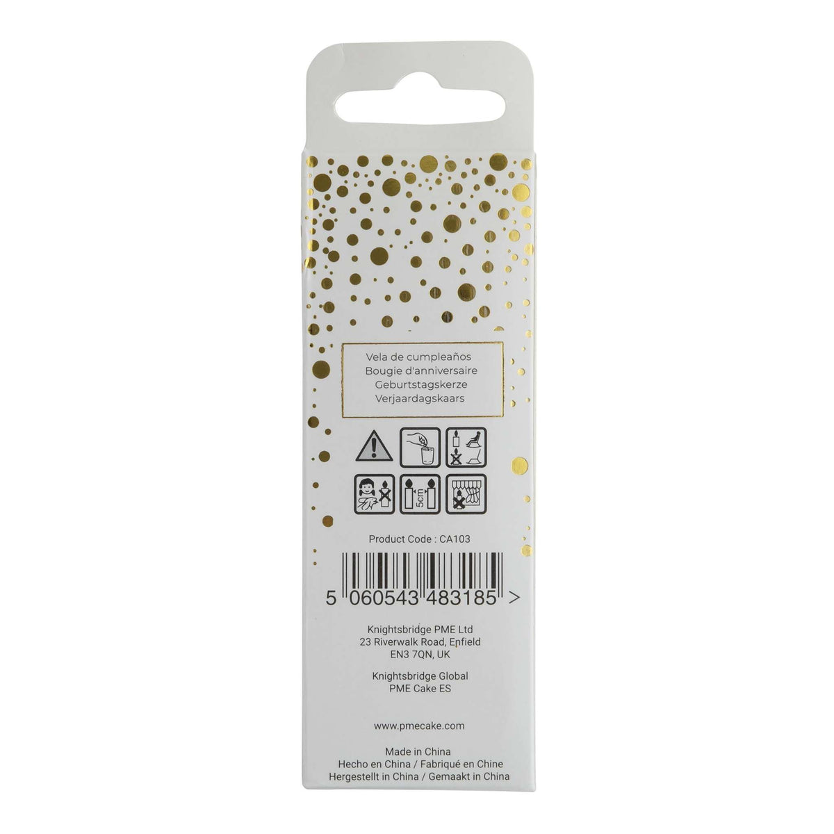Gold Glitter Number Three Candle