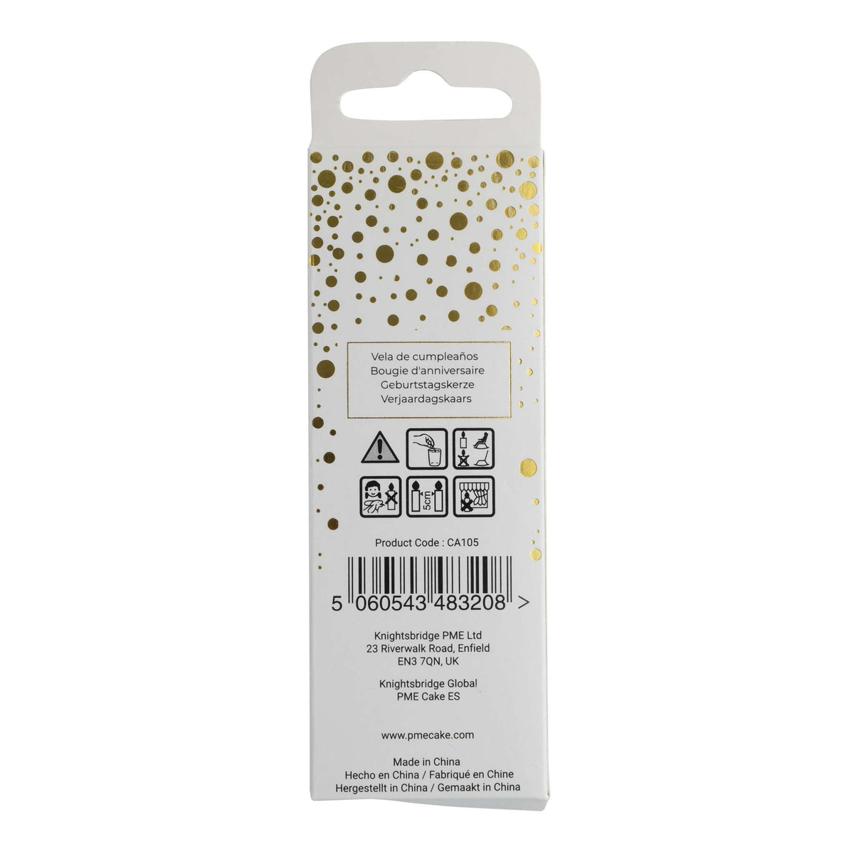 Gold Glitter Number Five Candle