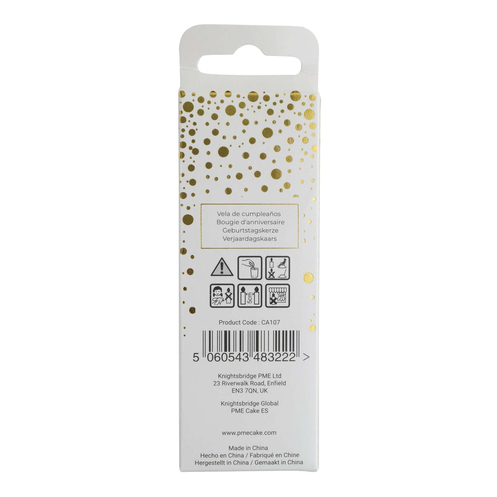 Gold Glitter Number Seven Candle