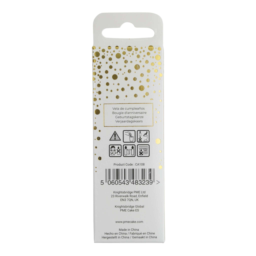 Gold Glitter Number Eight Candle