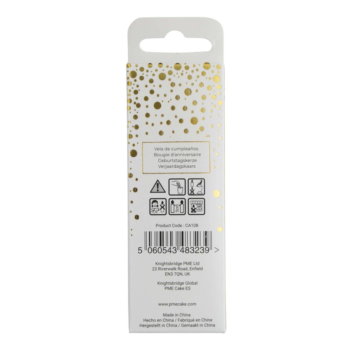 Gold Glitter Number Eight Candle