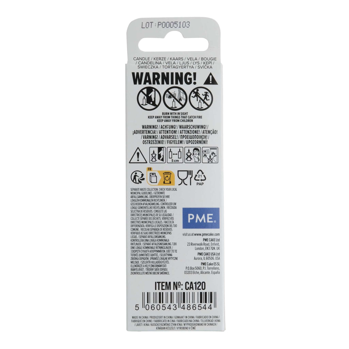 Silver Glitter Number Zero Candle