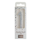 Zahlenkerze Glitter Silber 1